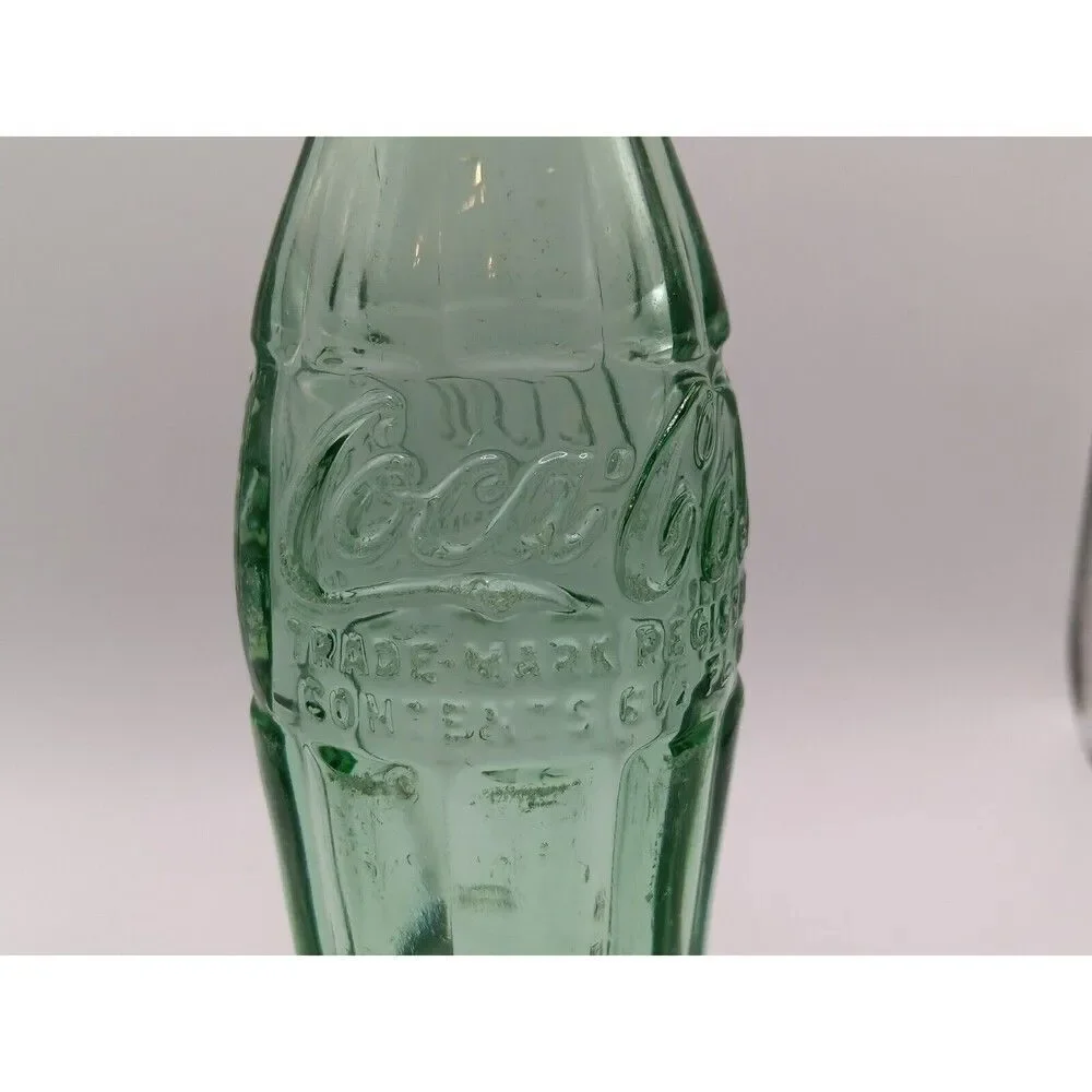 Vintage Coca Cola 6 1/2 oz. Green Glass Bottle Wilmington De W/ Cap 63-90